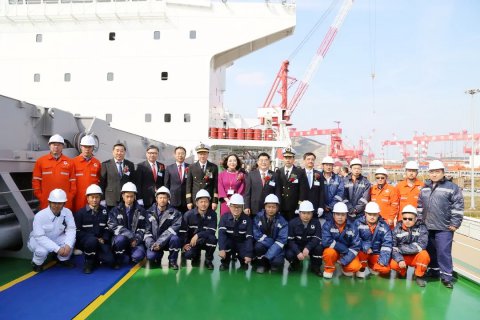 江苏远洋远盛公司再接管新造精品散货船“北部湾桂林”